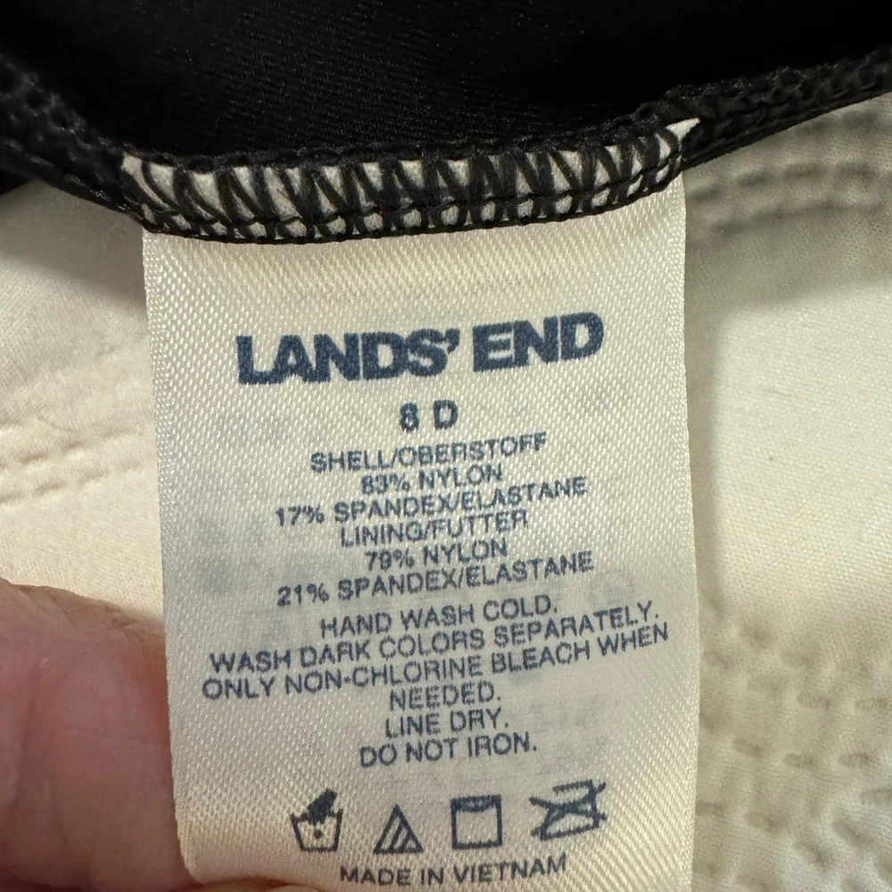 Lands End Tankini blouson Black Size 8 D